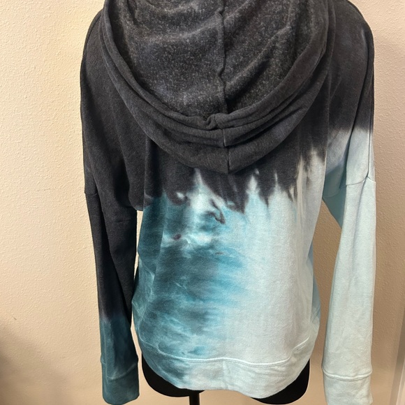 Te Verde Tie Dye Teal Blue hooded sweatshirt size medium - Picture 2 of 6